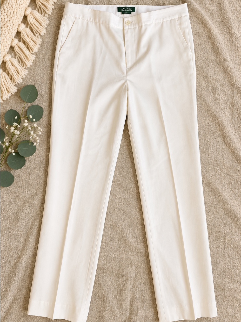 Lauren Ralph Lauren 100% Wool Women’s Cream Dress Trousers